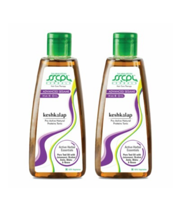 SSCPL Herbals Keshkalap Advance Sesame Hair Oil for Strong & Healthy Hair Growth with Brahmi, Amla, Maka, Neem & Jatamansi - 200 ml (Pack of 2)