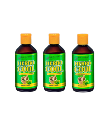 Dr. Vaidya's HerboCool Ayurvedic Oil For Healthy Hair Buy Two Get One 200 ML X 3 Bottles