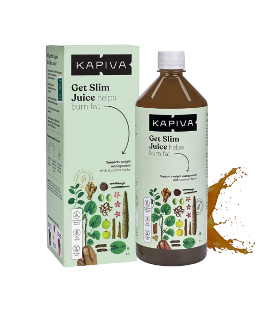 Kapiva Get Slim Juice 1L Helps Burn Fat Naturally Goodness of 12