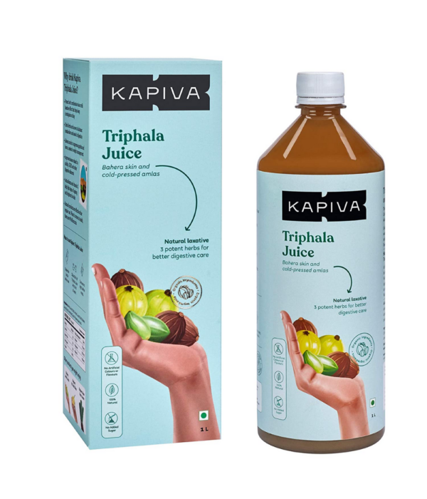 Kapiva Triphala Juice | Ayurvedic Formula Acts as Herbal Laxative | Digestive Care | No Added Sugar, 1L