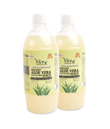 Vitro Naturals Aloe Vera Healthy Juice 1L (Pack of 2) | Rich in Fiber | Boosts immunity | Daily Overall Health Support | No Added Sugar & Flavours