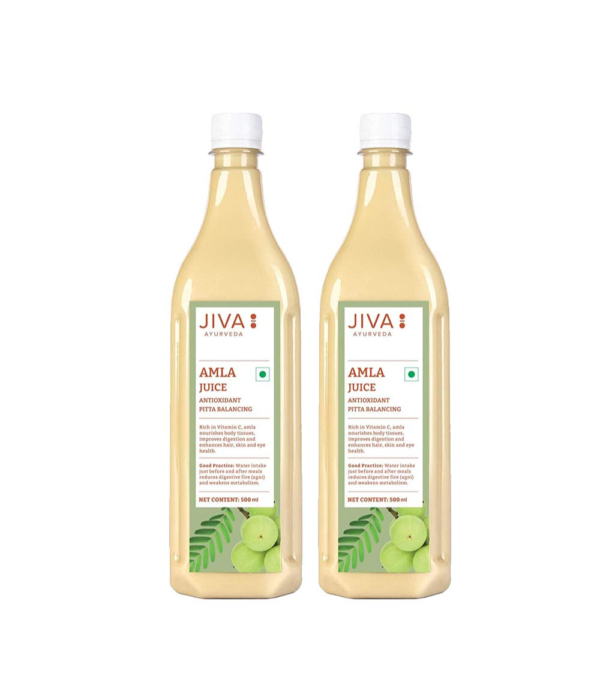 Jiva Amla Juice - 500ml | Pack of 2 Boosts Digestion And Immunity | Rich Source of Vitamin C | Effective in Hair, Skin, Eye, Dental & Digestive Problems
