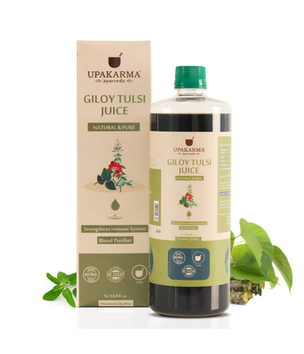 UPAKARMA Ayurveda Giloy Tulsi Juice Natural Juice for Building Immunity I No Added Sugar - 1L