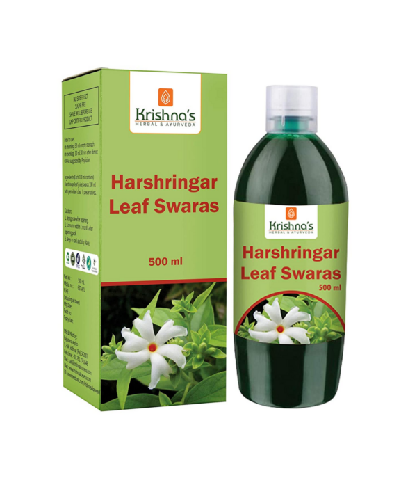 Krishna's Herbal & Ayurveda Night Jasmine Parijat Harshringar Leaf Parijat Juice - 500 ml (Pack of 1)