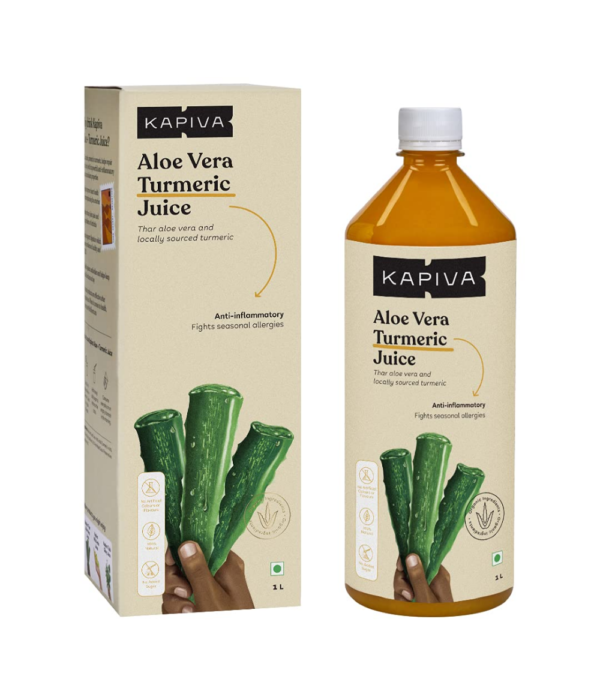 Kapiva Aloe Vera + Turmeric Juice Anti-inflammatory - No Added Sugar, 1 L
