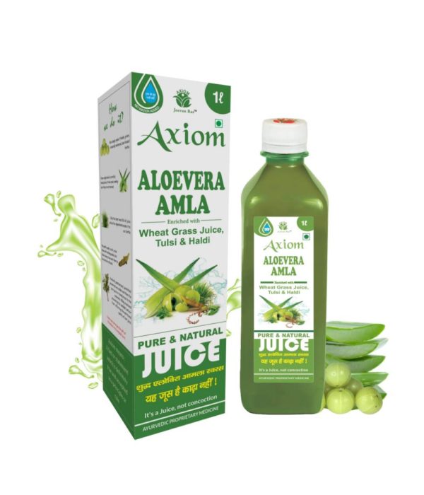 Axiom Aloevera Amla Juice 1000ml | Boosts Immunity | Purifies Blood | Relieves From Constipation | Improves Eyesight | 100% Natural WHO GMP, GLP Certified