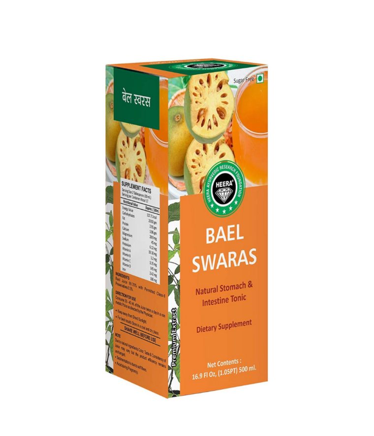 Heera Ayurvedic Research Foundation Bael Juice 500ml sugar free Premium