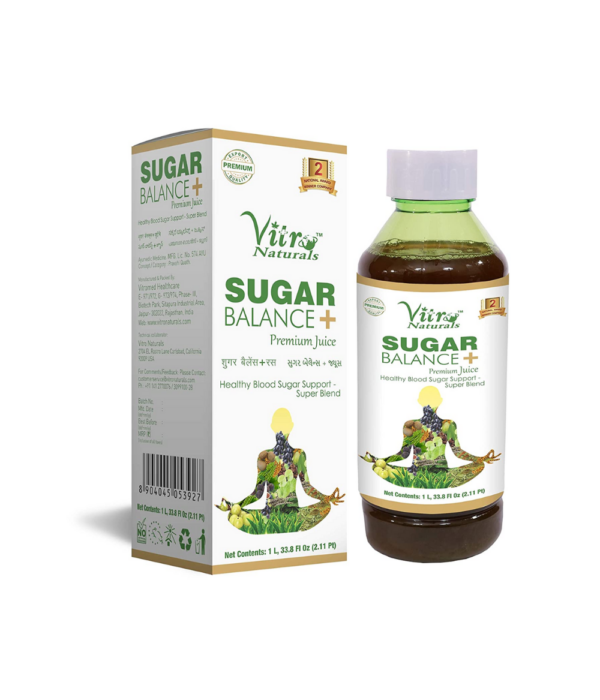 Vitro Naturals Sugar Balance+ Premium Juice 1L | Herbal Formula for Diabetes Care | Healthy Blood Sugar Support