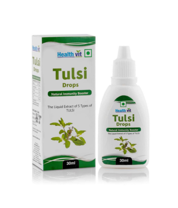 Healthvit Tulsi Drops- Concentrated Extract of 5 Rare Tulsi for Natural Immunity Boosting & Cough and Cold Relief 30ml