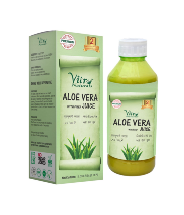 Vitro Naturals Aloe Vera Juice 1L with Fiber | Good for Immunity, Skin & Hair | Rich in Calcium & Vitamins | No Added Sugar