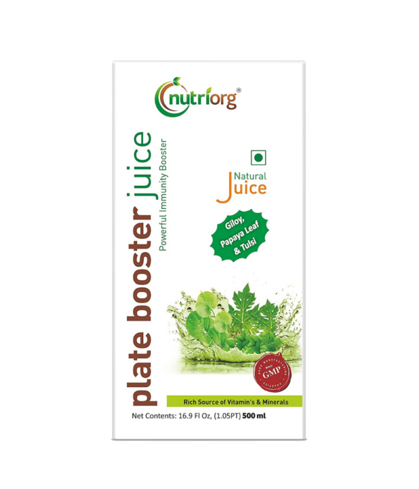 Nutriorg Plate Booster Juice - 500ml | Blended with 10 Plate Booster Ayurvedic herbs | No Added Sugar